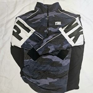 VS PINK Retired 3/4 Zip Camo Pullover size S